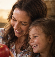 Conceptual portrait representing a parent and child
